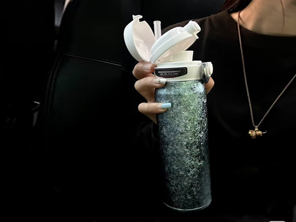 Press Button Insulated Titanium Water Bottle